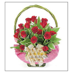 紅玫瑰籃子款 時尚鮮花網(wǎng)的辦公佳選